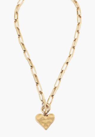 Erin McDermott Hammered Heart Toggle Necklace