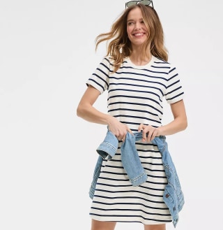 Land's End Cotton Jersey Crew Neck T-Shirt Dress