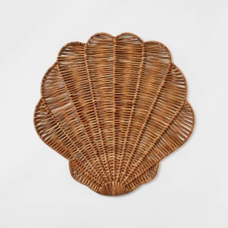 Threshold designed with Studio McGee Woven Rattan Shell Charger