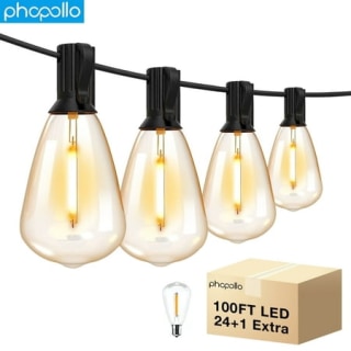 Phopollo Outdoor LED String Lights (100 Feet)