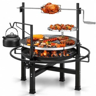 Seizeen Charcoal Grill Fire Pit Combo