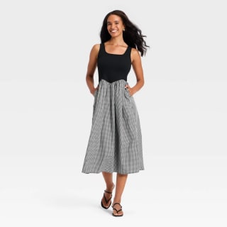A New Day Women's Pullover Knit to Woven Midi Dress - A New Day™