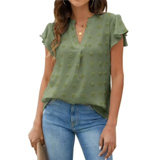 Fantaslook V Neck Ruffle Sleeve Blouse