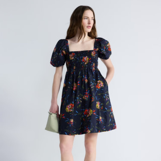 Free Assembly Puff Sleeve Peasant Mini Dress
