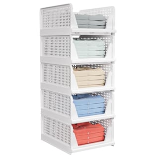 Caktraie 5-Pack Stackable Closet Storage Baskets