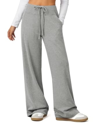 Athmile Wide Leg High Waisted Drawstring Sweatpants