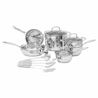 Amazon Basics Stainless Steel Cookware 15-Piece Set