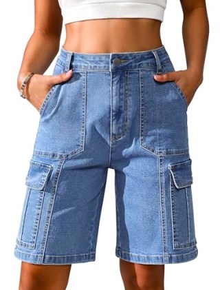 Eddoyee Bermuda Cargo Jorts for Women