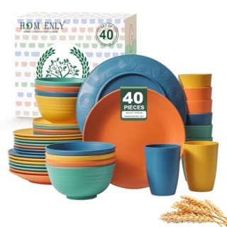 Homienly Premium Wheat Straw Dinnerware (8 Settings)