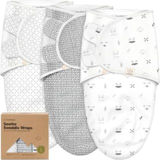 KeaBabies 3-Pack Baby Swaddle Sleep Sacks 