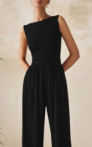 PrettyGarden Sleeveless Wide Leg Jumpsuit
