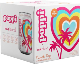 Poppi x "Love Island" Punch Pop Prebiotic Soda 12 Oz, 4 Pack