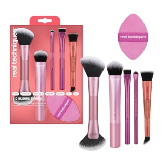 Real Techniques 6 Piece Big Blends Energy Brush + Dual-Sided Puff Kit