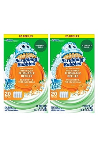 Scrubbing Bubbles Flushable Toilet Bowl Wand Cleaner Refills