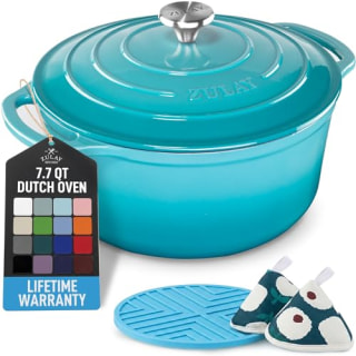 Zulay Kitchen 7.7 Quart Enameled Cast Iron Dutch Oven