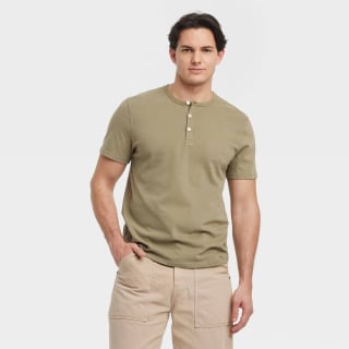 Goodfellow & Co Men's Vintage Short Sleeve Henley T-Shirt