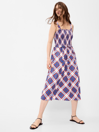 Old Navy Fit & Flare Smocked-Bodice Midi Dress
