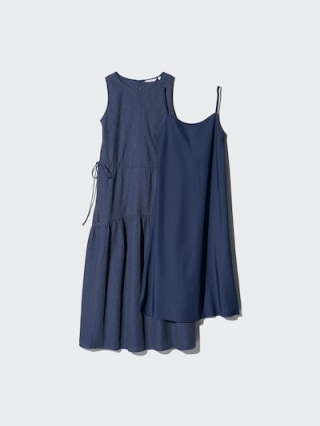 Uniqlo Linen Blend Tiered Dress