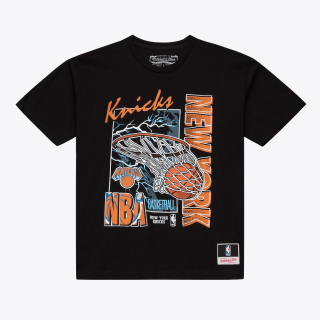 Mitchell & Ness New York Knicks Black Lightning Swish T-Shirt