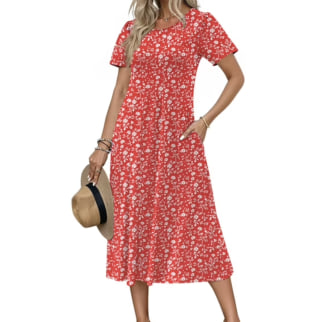 Fantaslook Casual Short Sleeve Pleated Dress