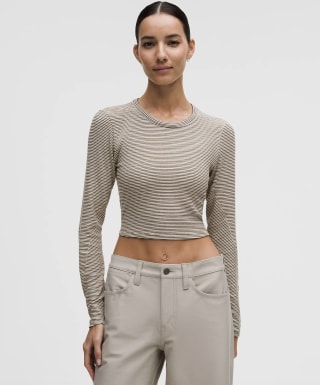 Lululemon Hold Tight Straight-Hem Cropped Long-Sleeve Shirt