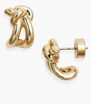 Demi Fine Knot Huggie Hoop Earrings