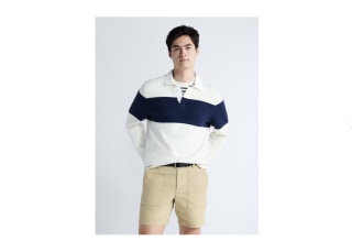Free Assembly Striped Cotton Rugby Shirt 