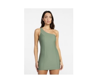 Time and Tru One Shoulder Swim Dress
