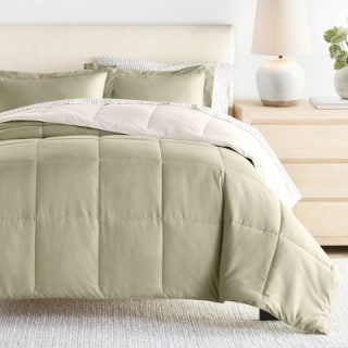 Becky Cameron Reversible Solid Comforter and Patterned Sheet Set
