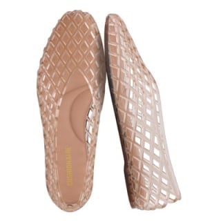 Cushionaire Women's Siesta Modern Lattice Ballet Flat Jelly Shoes