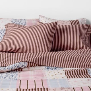 The Hollister Collection at Target Percale Stripe Sheet Set Pink/Brown