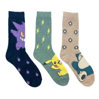 Pokémon Micro Popo Fuzzy Crew Socks (3 Pack)