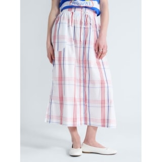Free Assembly Button-Front Cotton Maxi Skirt