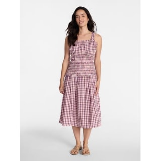 Time and Tru Plus Sleeveless Smocked Peasant Midi Dress