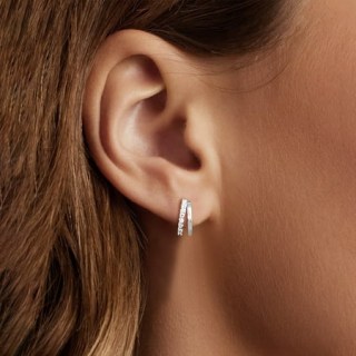 Vidonio 925 Sterling Silver Small Hoop Earring with Zirconia