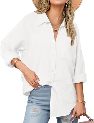 Zeagoo Button Down Long Sleeve Collared Top