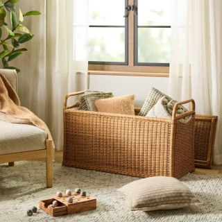Hearth & Hand with Magnolia Oversized Rectangle Rattan Woven Blanket Chest