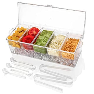 IVYHOME Ice Chilled 5 Compartment Condiment Server