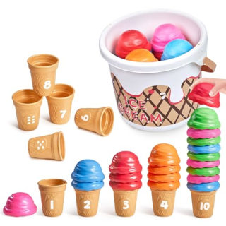 JoyCat Ice Cream Counting and Color Sorting Set 