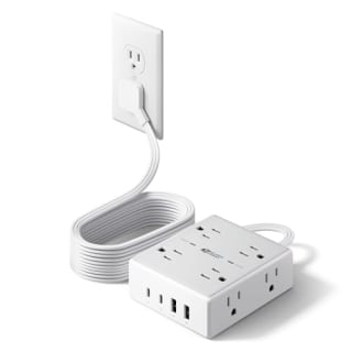 Superdanny Extension Cord Flat Plug Surge Protector Power Strip