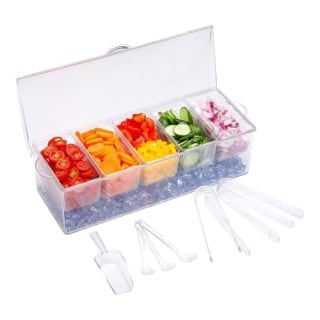 VWMYQ 5-Grid Removable Condiment Tray with Ice Cooler