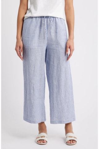 Caslon Wide Leg Crop Linen Pants