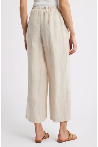 Caslon Wide Leg Crop Linen Pants