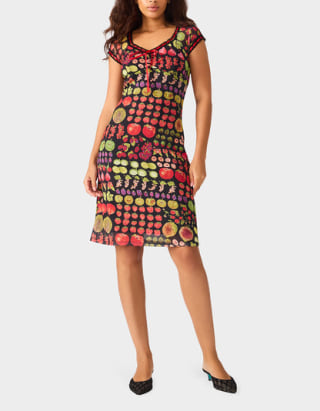 Betsey's Fruit Dress Black Multi