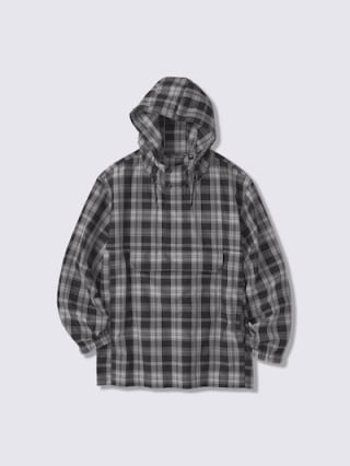 GU Unisex Checked Half Zip Parka