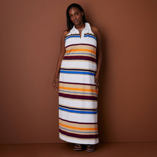 Rosie Assoulin x Target Sleeveless Polo Striped Ankle Dress
