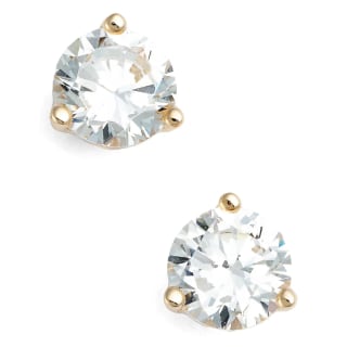 Nordstrom Gift Boxed One Carat Cubic Zirconia Stud Earrings