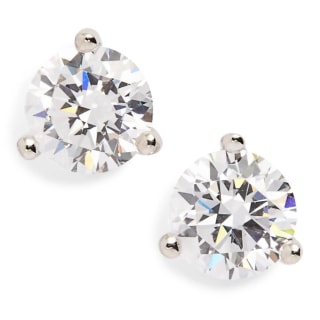 Nordstrom Gift Boxed One Carat Cubic Zirconia Stud Earrings