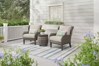 Hampton Bay Cooper Lake 3-Piece Wicker Patio Conversation Set