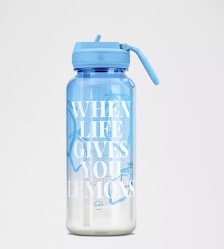Lululemon Back to Life Clear Bottle 32oz Straw Lid
